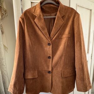 Classic chestnut rust/brown Women's Blazer faux suede